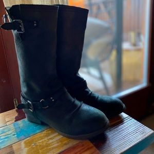 Girls Steve Madden Distressed Harness Boot